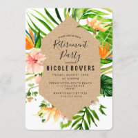 Invitación a la fiesta de jubilación floral tropic