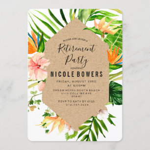 Invitación a la fiesta de jubilación floral tropic