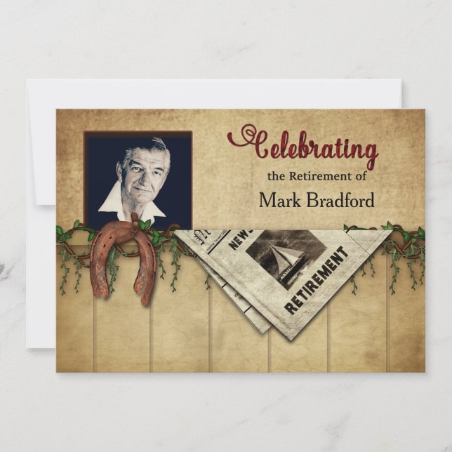 Invitación a la fiesta de jubilación, foto, zapato (Anverso)