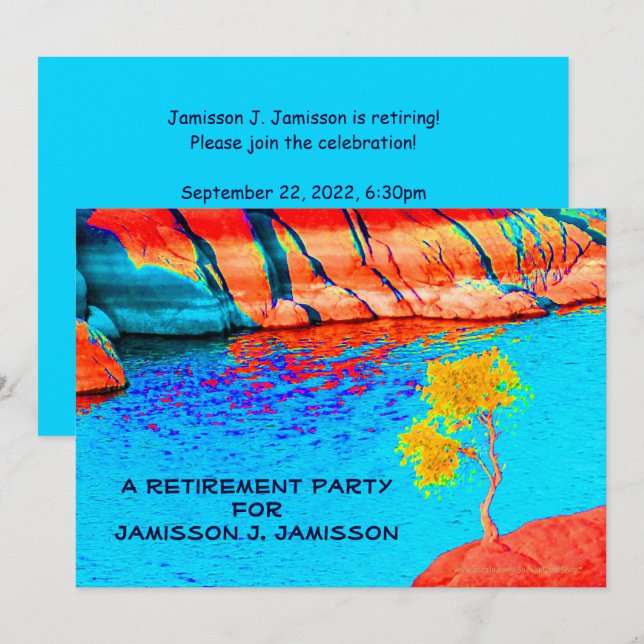 Invitación a la fiesta de jubilación, paisaje colo (Anverso / Reverso)