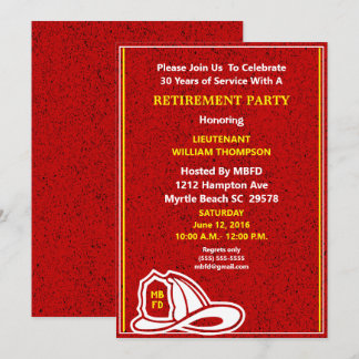 Invitación a la Fiesta de Jubilación para Bomberos