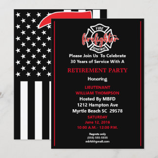 Invitación a la Fiesta de Jubilación para Bomberos