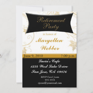 Invitación a la fiesta de jubilación personalizada