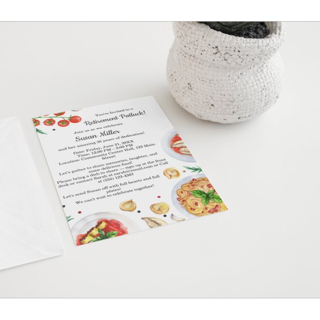 Invitación a la Fiesta de Jubilación Potluck (Subido por el creador)