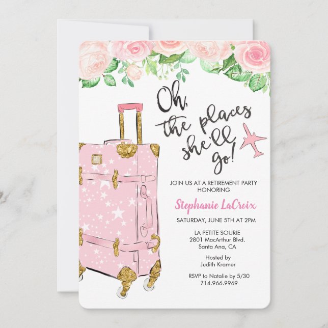 Invitación a la fiesta de jubilación temática de v (Anverso)