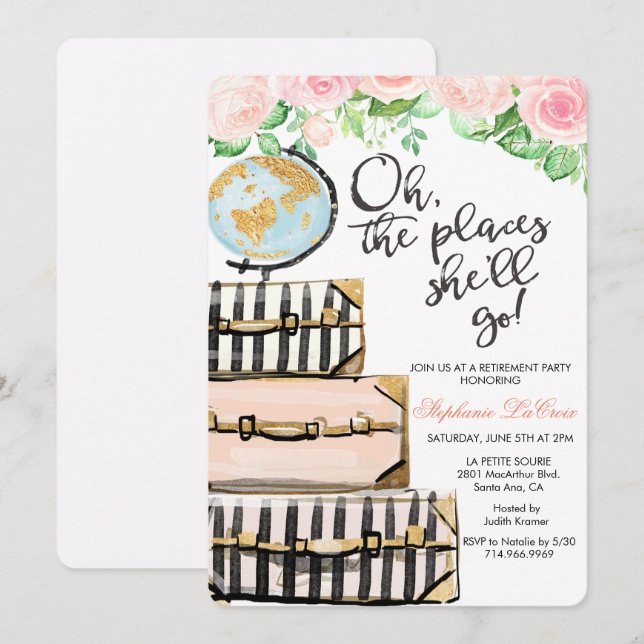 Invitación a la fiesta de jubilación temática de v (Anverso / Reverso)