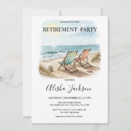 Invitación a la Fiesta de Jubilación - Tumbonas de