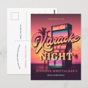 Invitación a la fiesta de karaoke de cumpleaños nú