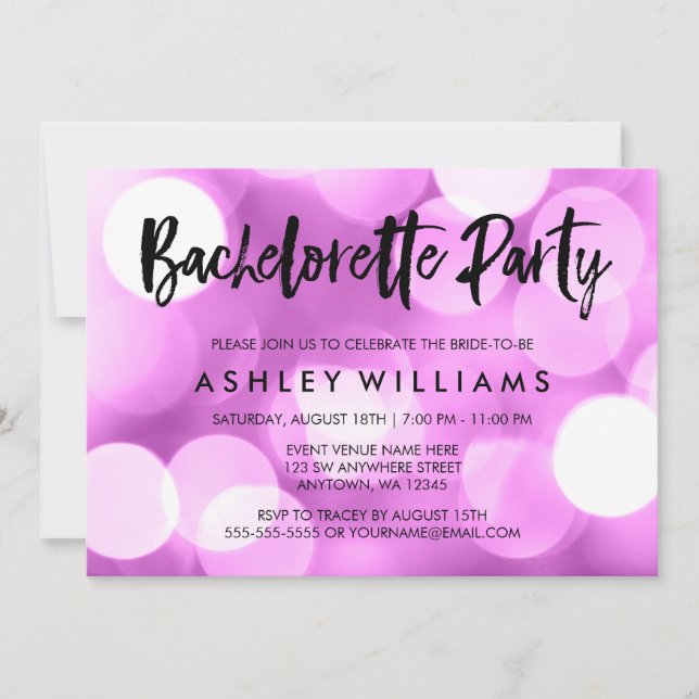 Invitación a la fiesta de la Bachelorette (Anverso)