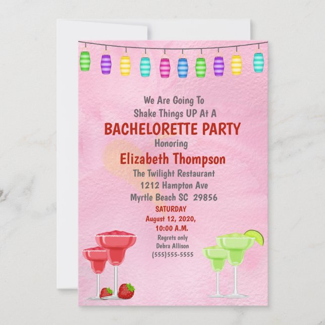 Invitación a la fiesta de la Bachelorette Bridal (Anverso)