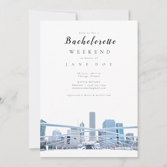 Invitación a la fiesta de la Bachelorette de Chica (Anverso)