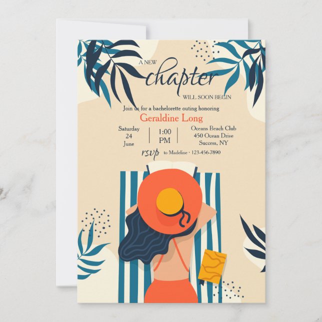 Invitación a la fiesta de la Bachelorette de la Be (Anverso)