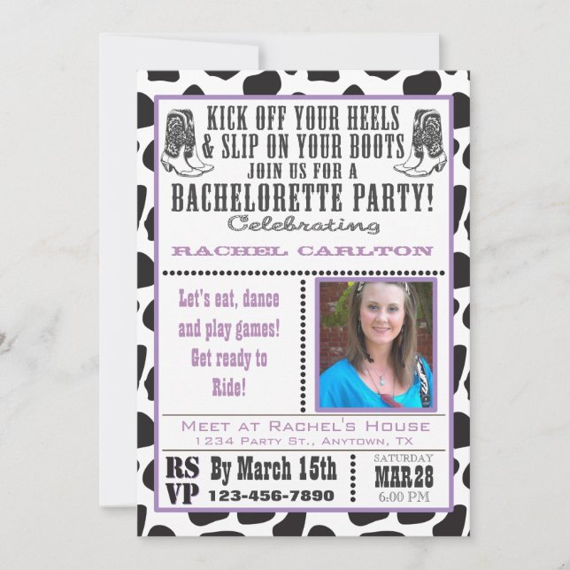 Invitación a la fiesta de la Bachelorette de la No (Anverso)