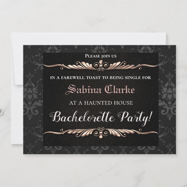 Invitación a la fiesta de la Bachelorette de Moda  (Anverso)
