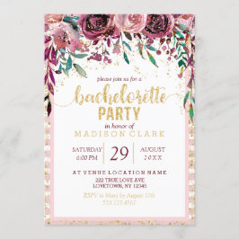 Invitación a la fiesta de la Bachelorette de Oro d