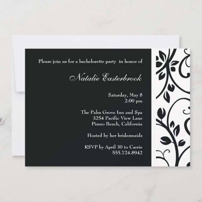 Invitación a la fiesta de la Bachelorette de vino  (Anverso)