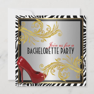 Invitación a la fiesta de la Bachelorette de Zebra