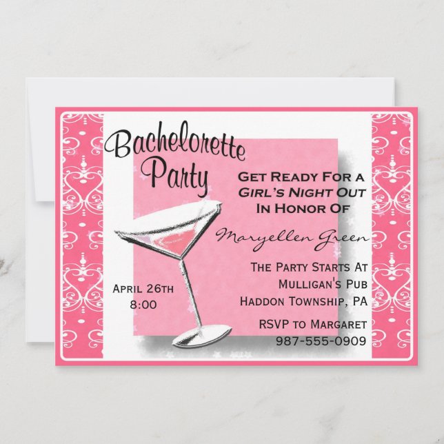 Invitación a la fiesta de la Bachelorette - Fácil  (Anverso)