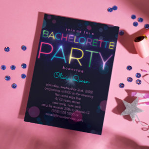 Invitación a la fiesta de la Bachelorette Neon