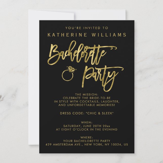Invitación a la fiesta de la bachillerato de oro n (Anverso)