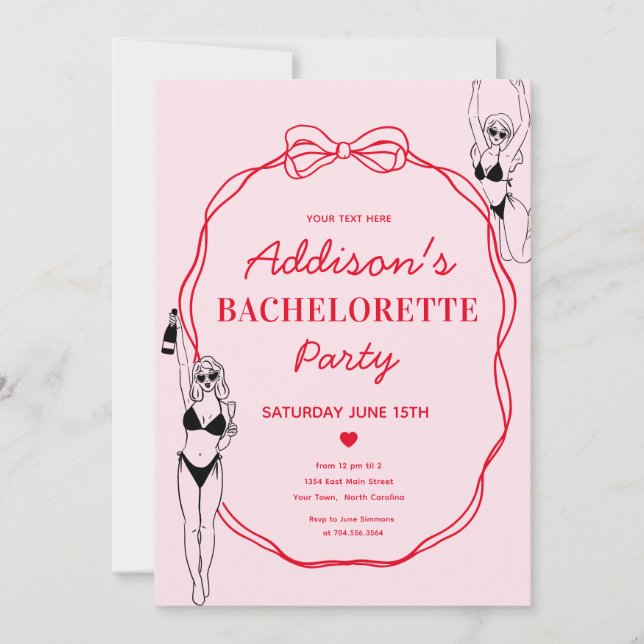 Invitación a la fiesta de la bachillerato de vaca  (Anverso)