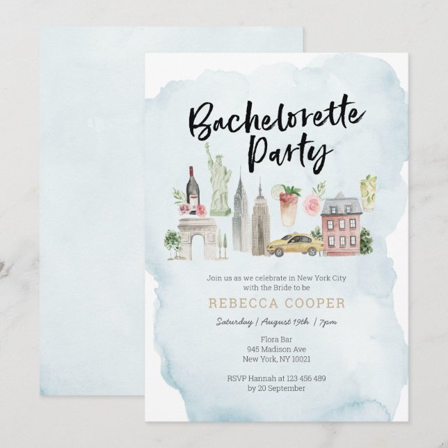 Invitación a la fiesta de la bachillerato en Nueva (Anverso / Reverso)