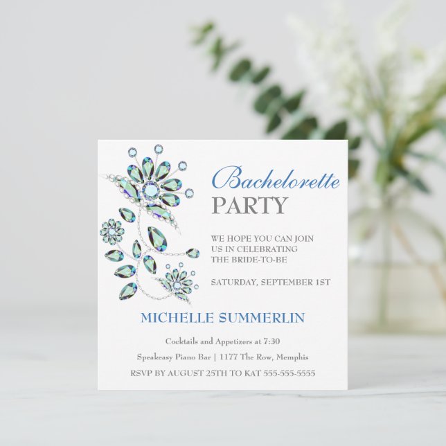 Invitación a la fiesta de la bachillerato floral B (Anverso de pie)
