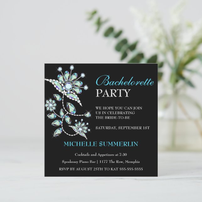 Invitación a la fiesta de la bachillerato floral B (Anverso de pie)