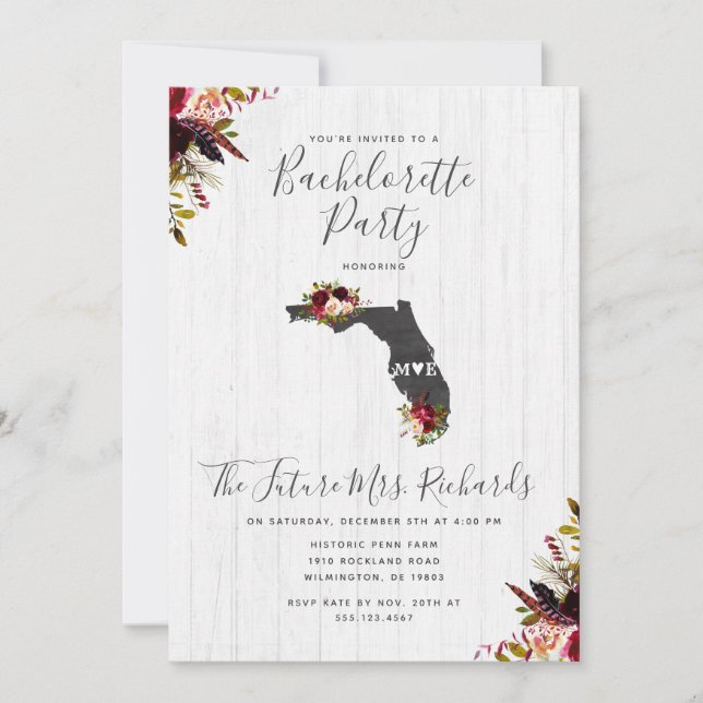 Invitación a la fiesta de la bachillerato floral d (Anverso)