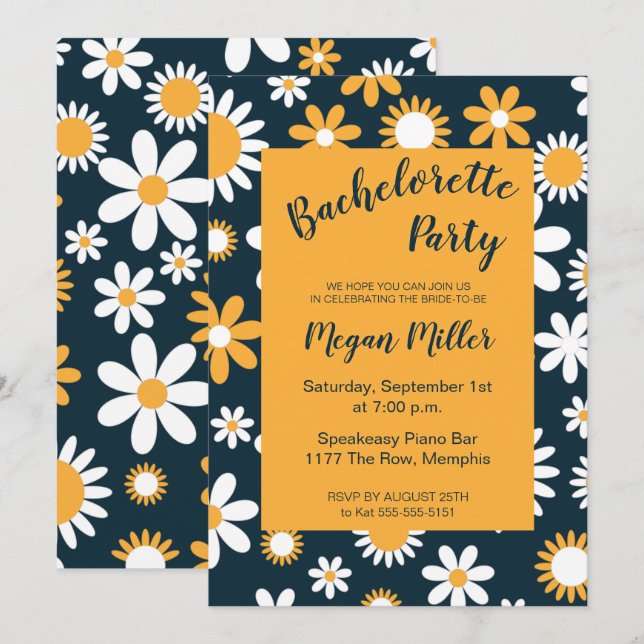 Invitación a la fiesta de la bachillerato floral m (Anverso / Reverso)