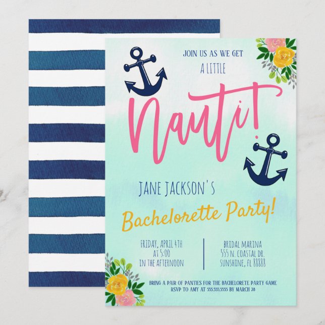 Invitación a la fiesta de la bachillerato náutica (Anverso / Reverso)