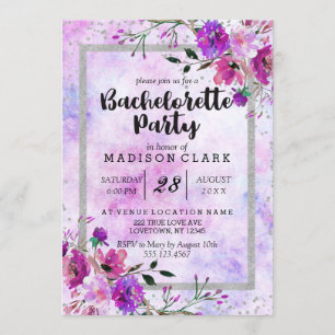 Invitación a la fiesta de la bachillerato púrpura 