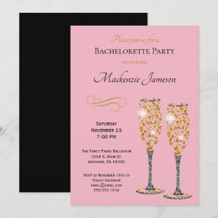 Invitación a la fiesta de la bachillerato rosa de