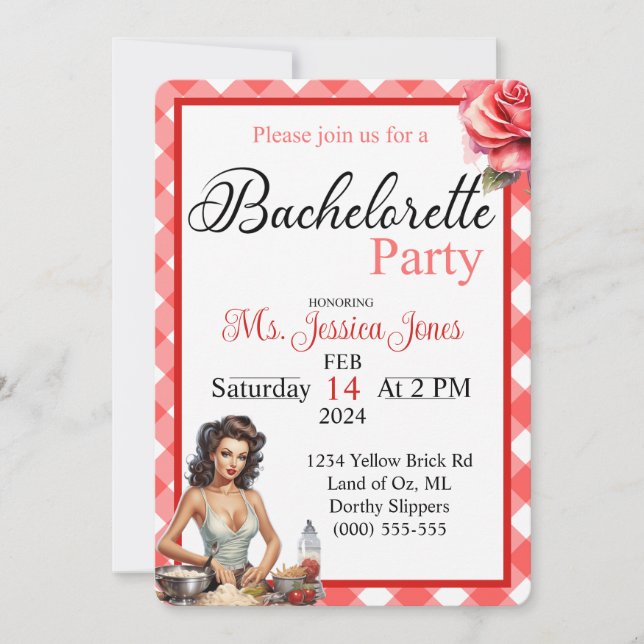 Invitación a la fiesta de la bachillerato rosa ret (Anverso)