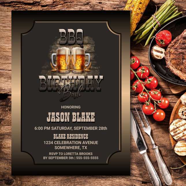 Invitación a la fiesta de la barbacoa de cumpleaño (Subido por el creador)