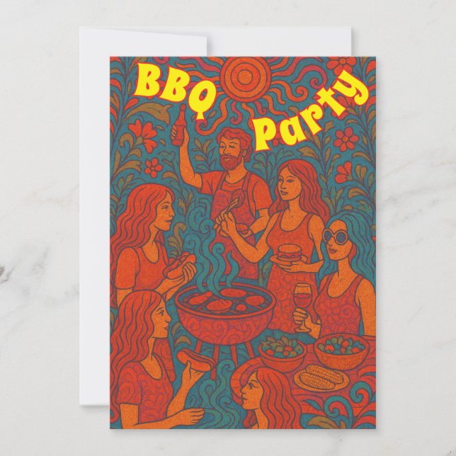 Invitación a la Fiesta de la Barbeque Psicodélica  (Anverso)