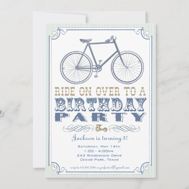 Invitación a la fiesta de la bicicleta de época (Anverso)