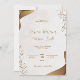 Invitación a la fiesta de la boda de color marrón