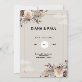 Invitación a la fiesta de la Boda Rústica Marrón y