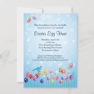 Invitación a la fiesta de la cacería de huevos en 