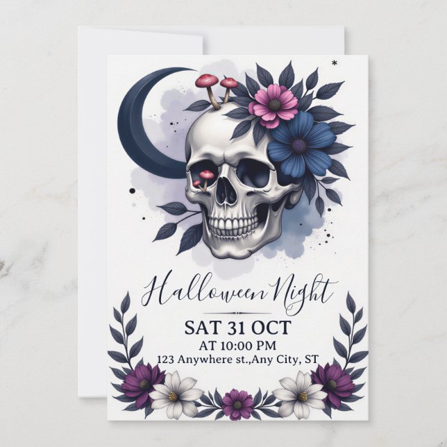 Invitación a la fiesta de la Calavera Gótica y la  (Anverso)