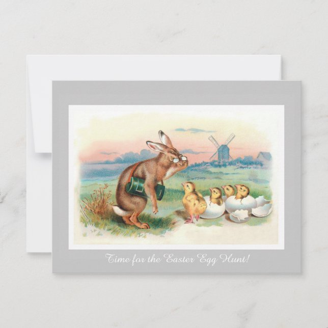 Invitación a la fiesta de la caza de huevos de Pas (Anverso)