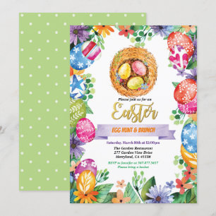 Invitación a la fiesta de la caza de huevos de Pas