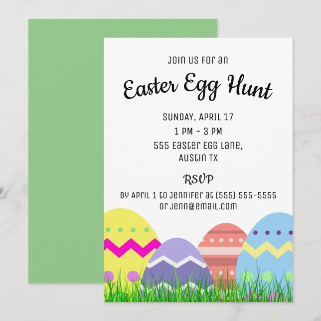 Invitación a la fiesta de la caza de huevos en Pas (Anverso / Reverso)