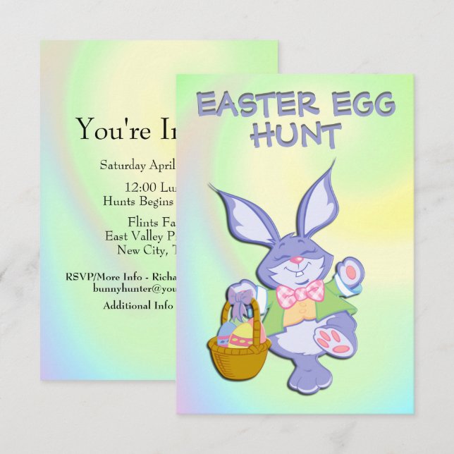 Invitación a la fiesta de la caza de huevos en Pas (Anverso / Reverso)
