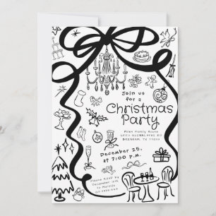 Invitación a la fiesta de la cena a mano captada p