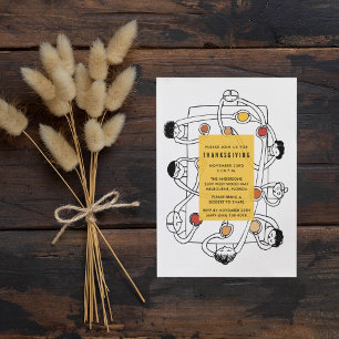 Invitación a la fiesta de la cena de Acción de Gra
