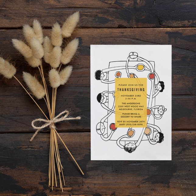 Invitación a la fiesta de la cena de Acción de Gra (Subido por el creador)