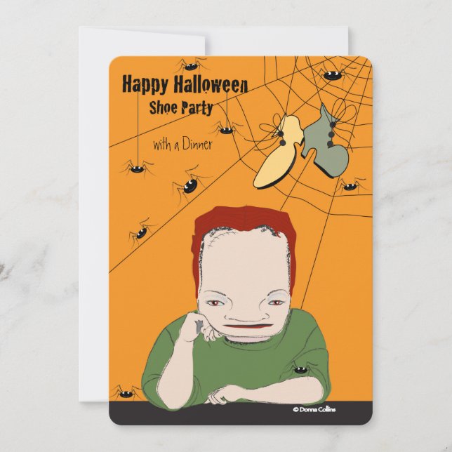 Invitación a la fiesta de la cena de Halloween (Anverso)