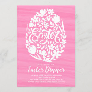 Invitación a la fiesta de la cena de Huevo Floral